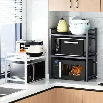 Household Microwave Oven Rack Shelf Kitchen Countertop Oven Rack 2Layers Seasoning Storage Rack Holder Stand Storage Furniture