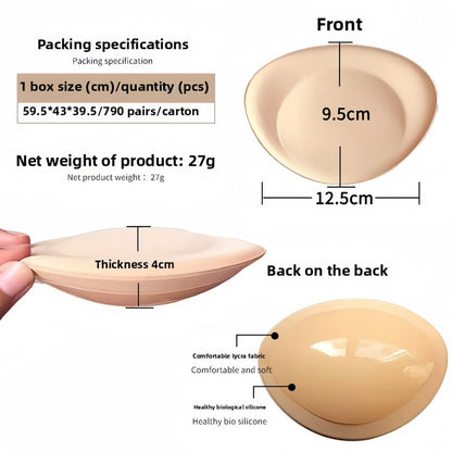 Bikini swimsuit chest pad insert, transparent, invisible, thick, cute silicone chest pad, waterproof, sweat proof