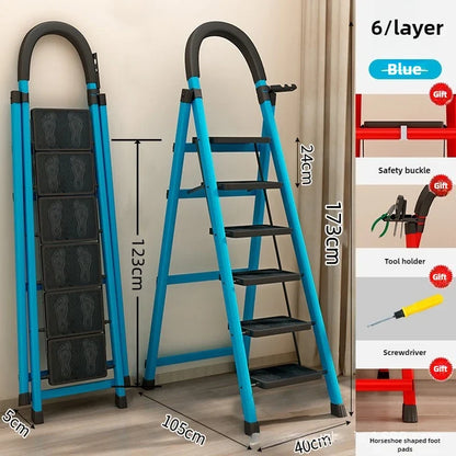 Ladder, zigzag ladder, folding ladder, three four five six step ladder, thickened carbon steel engineering ladder