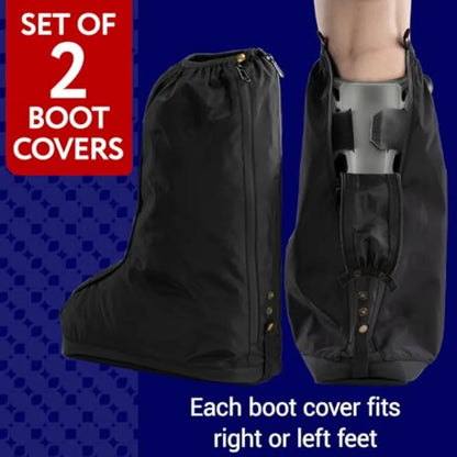 2 Pack Walking Boot Cover for Foot and Ankle Brace Medical Boot Shoe Protectors for Rain and Winter Weather Water-Resistant Cas