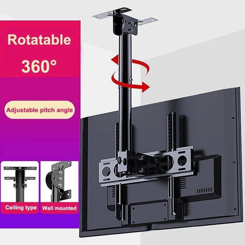 Ceiling TV Mount Full Motion TV Bracket for Most 32-65" Flat Curved TVs/Monitors Swivel Tilt Height Adjustable Hanging TV Mount