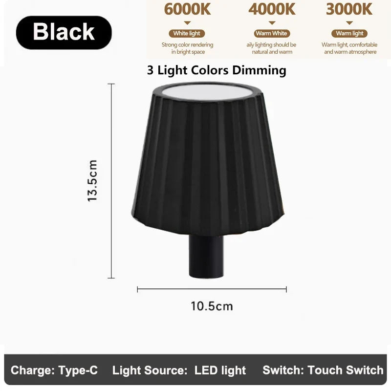 Wine Bottle LED Wireless Table Lamp 2000mAh 7 Colors Dimmable RGB USB Rechargeable Dining Table Lights Beverage Lamp Top touch