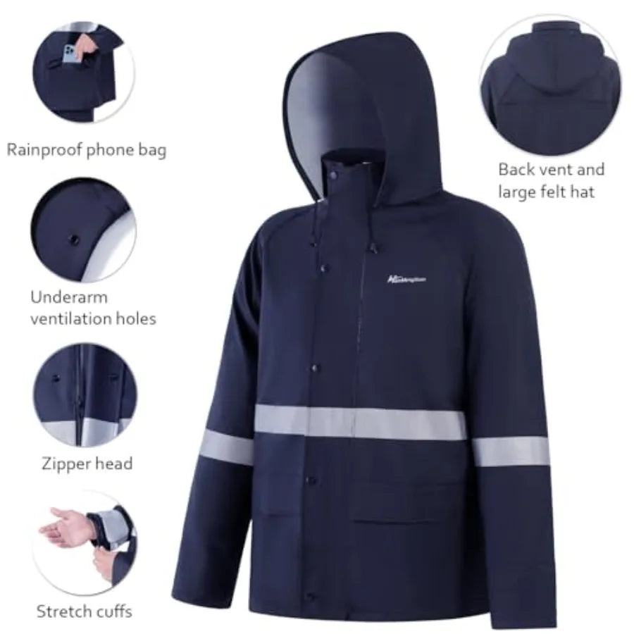 Rain Suits for Men Waterproof Heavy Duty Rain Gear Women Jacket Coat with Pants