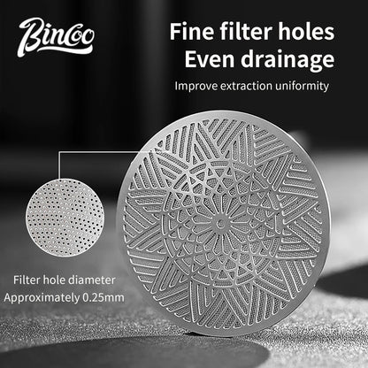 Bincoo 51/58mm Espresso Portafilter Dispersion Plate Stainless Steel Sintered Shower Screen Even Extraction Upgrade Accessories