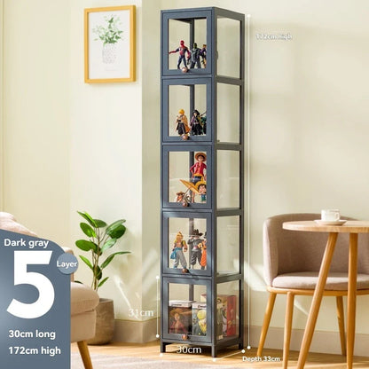 Handmade display cabinet, imitation glass transparent dustproof display cabinet, Lego toy acrylic storage box, bookshelf shelf