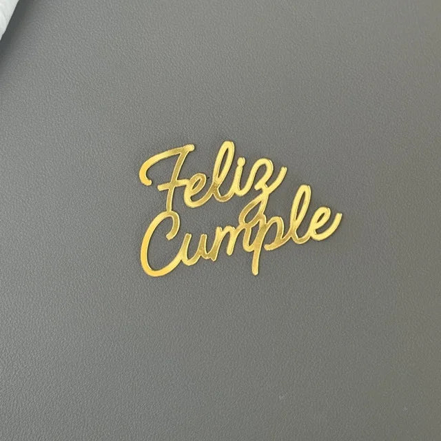 ins Spanish Happy Birthday Cake Topper Golden Crown Acrylic Birthday Party Cake Toppers For Baby Shower Cake Dessert Decorations