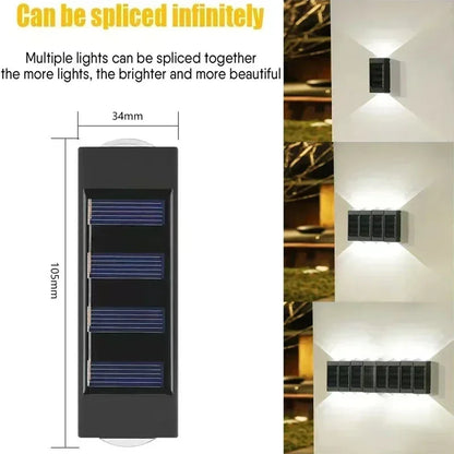 Solar Wall Lights Outdoor Warm/White Solar Wall Mount Porch Lamp Up And Down Lighting For Garden Street Landscape Balcony Patio