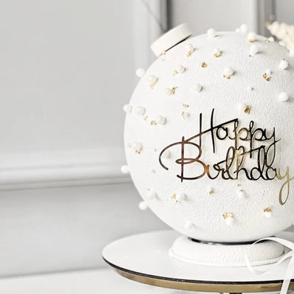 New Simple Style Happy Birthday Cake Topper Flank Footless Gold Acrylic Kids Party Cake Toppers Baby Shower Dessert Decoration