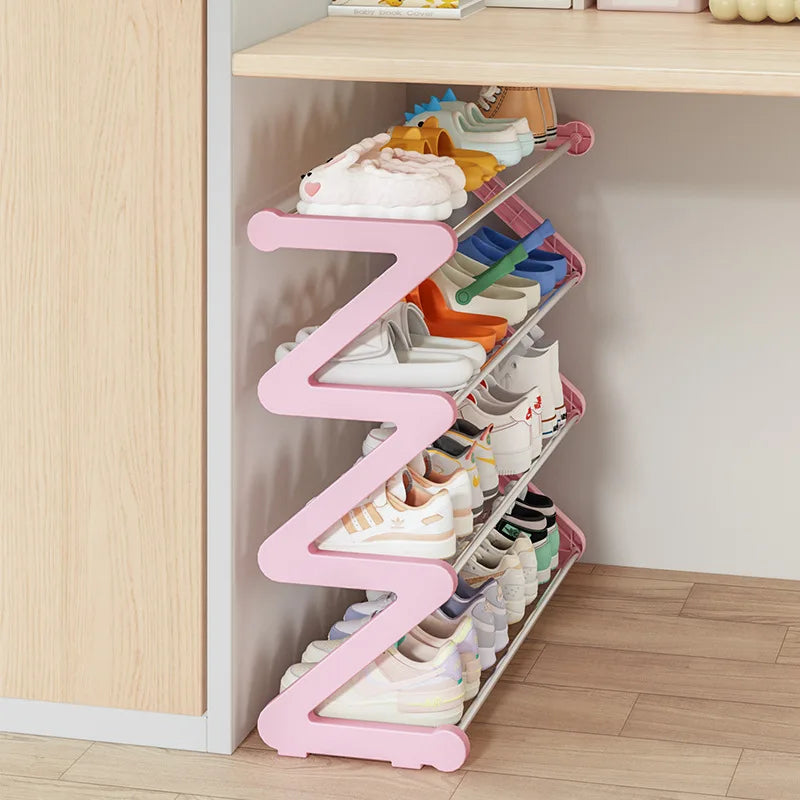 Simple shoe rack Multifunctional storage rack Multi-layer Z-shaped shoe rack Household dormitory shoe rack