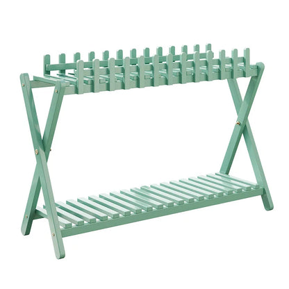 Natural Bamboo Multi Tier Floor Plant Stand Mobile Flower Pot Shelf Indoor Outdoor Balcony Living Room Succulent Display