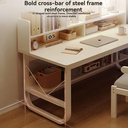 Computer Desk, Desktop, Home Bookshelf Integrated, Student Bedroom, Study Writing, Desk And Chair Combination, Simple Office Des