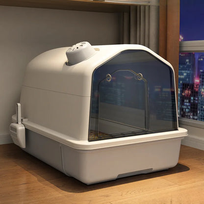 Extra Large Cat Litter Box Enclosed Clean Smell Control Anti Splash Easy Clean Cat Toilet Scratchers Litter Scoop Cat Toilet