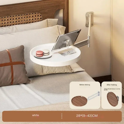 Foldable Wall Mounted Table Bedside Storage Cabinets Multi-Purpose Floating Shelves for Bedroom Living Room Compact Tea Tables