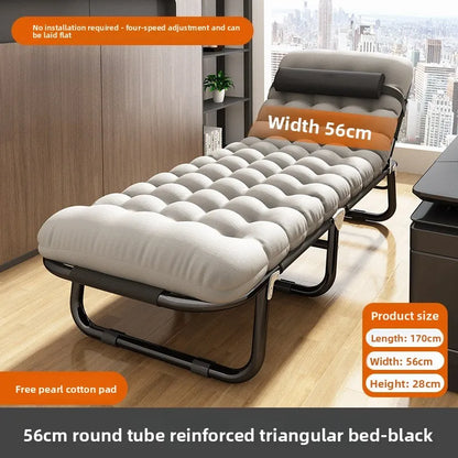 Folding bed office single metal household siesta folding recliner multi-functional camp bed adult siesta artifact