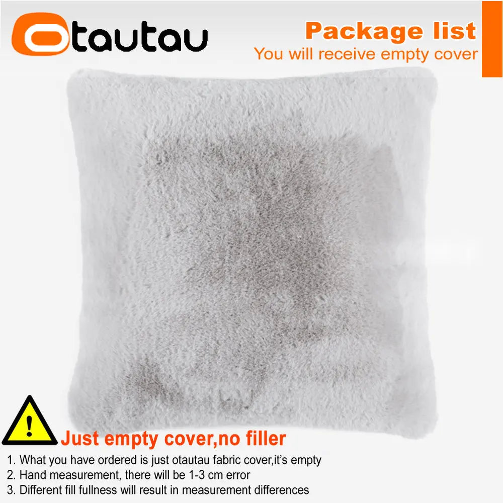 OTAUTAU Top Soft Fuffy Faux Bunny Fur Throw Pillow Case Sofa Couch Cushion Pillows Cover No Filler Baby Pet Bed ZT2TM1T
