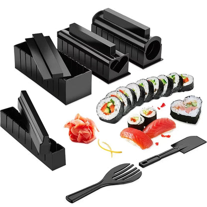 10 Pcs Sushi Making Kit Original Sushi Maker Tool Set DIY Sushi Rice Roll Mold Shapes For Beginners Sushi Mold Press YY115