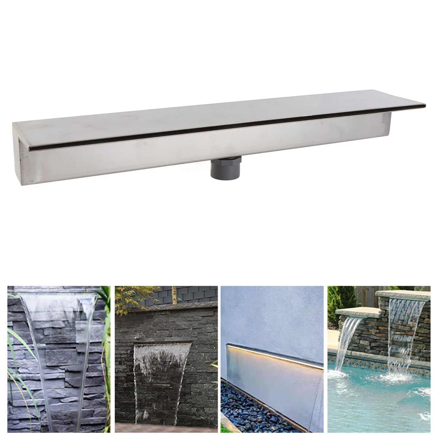 Waterfall Outlet Waterfall Outlet 304 Stainless Steel Decorative Waterfall Fountain Spillway for Courtyard Garden Villa Pool