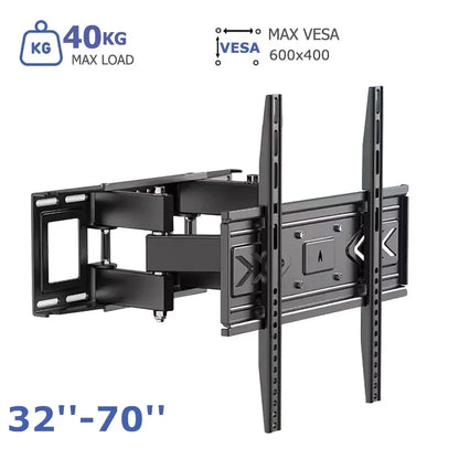 BEISHI Full Motion Mount with Dual Arms TV Wall Mount for Most 32-70 inch TVs, Holds up to 88lbs, Max VESA 600x400mm