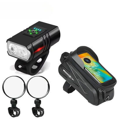 Bright Bicycle Light T6 LED Front USB Rechargeable MTB Mountain Bicycle Lamp 1000LM Bike Headlight Flashlight Cycling Scooter