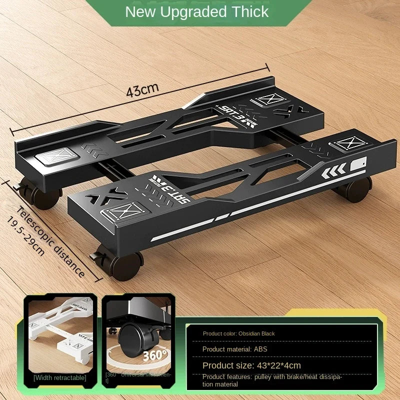 Adjustable Mobile CPU Stand, Ventilated Computer Tower Stand PC Tower Stand with 4 Caster Wheels Fits Most PC, Under Desk Holder