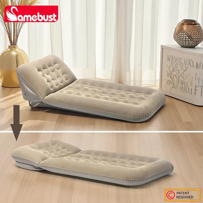 CAMEBUST Foldable Interior Air Mattress Inflatable Adjustable Sofa Bed Sleeping Mat for Home And Outdoor Use Brown/Grey