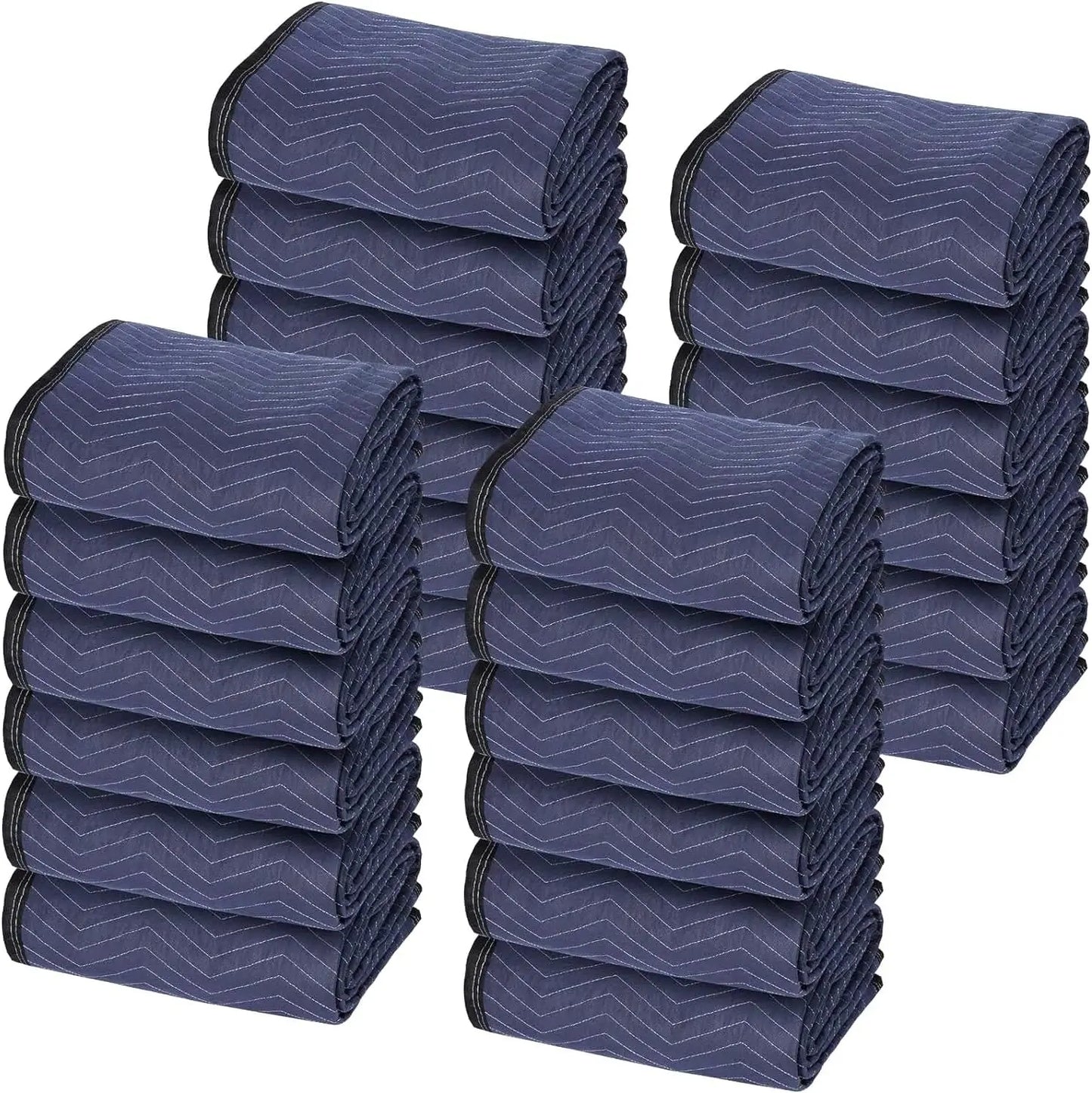 Heavy Duty Quilted Moving Blankets, 80’’x 72’’ Furniture Shipping Moving Pads, Padded Moving Blankets, Moving Supplies, 24 Pack