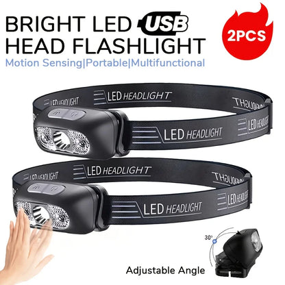 500 Lumen USB Rechargeable Headlamp Motion Sensor Bright LED Running Fishing Flash Head lamp Headlight Infrared Sensor Light