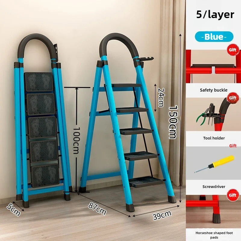 Ladder, zigzag ladder, folding ladder, three four five six step ladder, thickened carbon steel engineering ladder