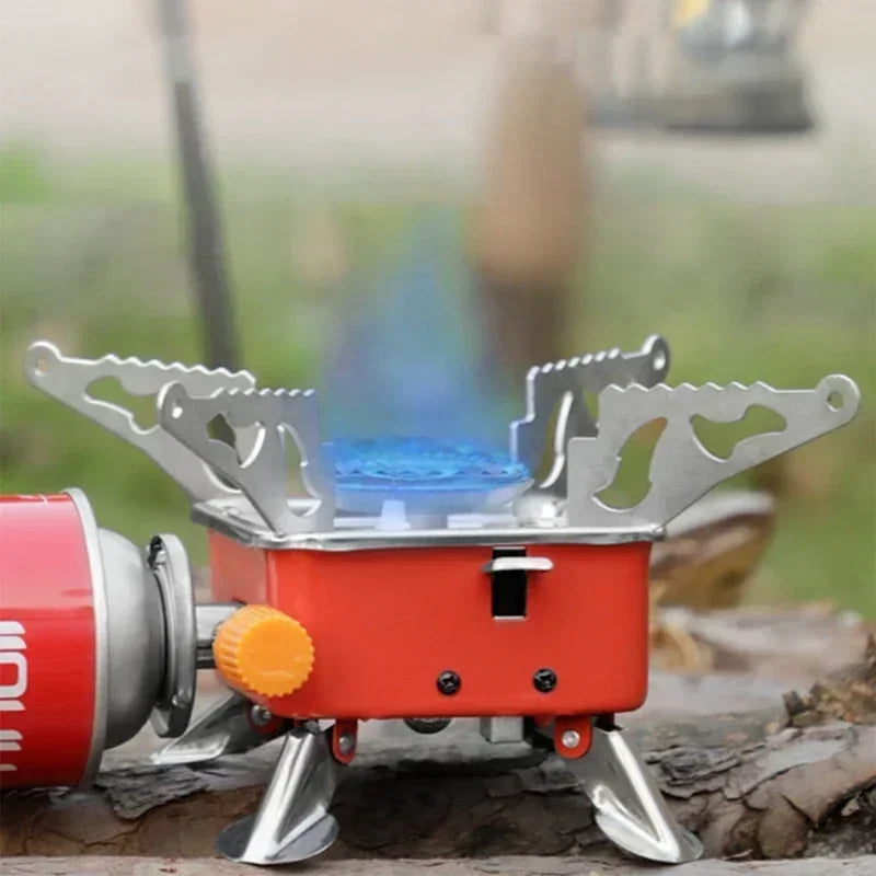 Portable Camping Burner Foldable Windproof Gas Stove High Efficiency Lightweight for Backpacking Hiking Mini Picnic BBQ Grill