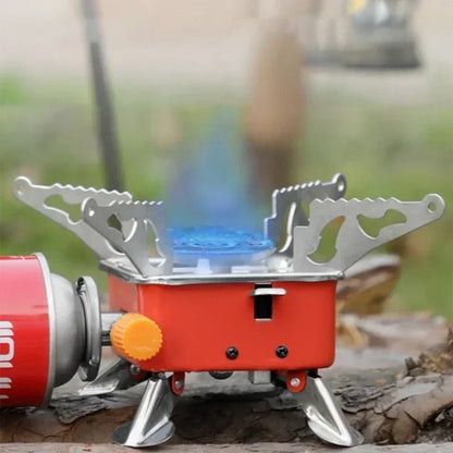 Portable Camping Burner Foldable Windproof Gas Stove High Efficiency Lightweight for Backpacking Hiking Mini Picnic BBQ Grill