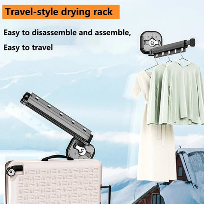 Folding Clothes Hanger Indoor Retractable Cloth Drying Rack Space Saving Home Laundry Clothesline Wall Mount Clothing Rack
