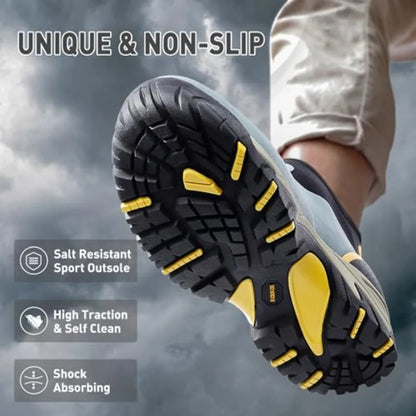 Kalkal Men's Rubber Boots Waterproof Ankle Rain Boots Insulated Working Booties with Comfortable Sports Sole Outdoor Mud Boots