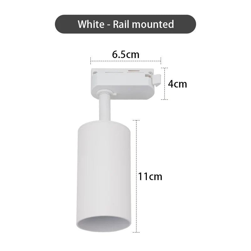 Surface Mounted 360° Rotatable White Black Gold Copper LED Ceiling Track Downlight 6W GU10 Bulb Replaceable Wall Spot Light