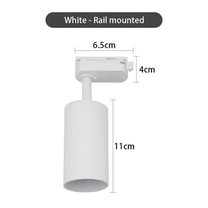 Surface Mounted 360° Rotatable White Black Gold Copper LED Ceiling Track Downlight 6W GU10 Bulb Replaceable Wall Spot Light
