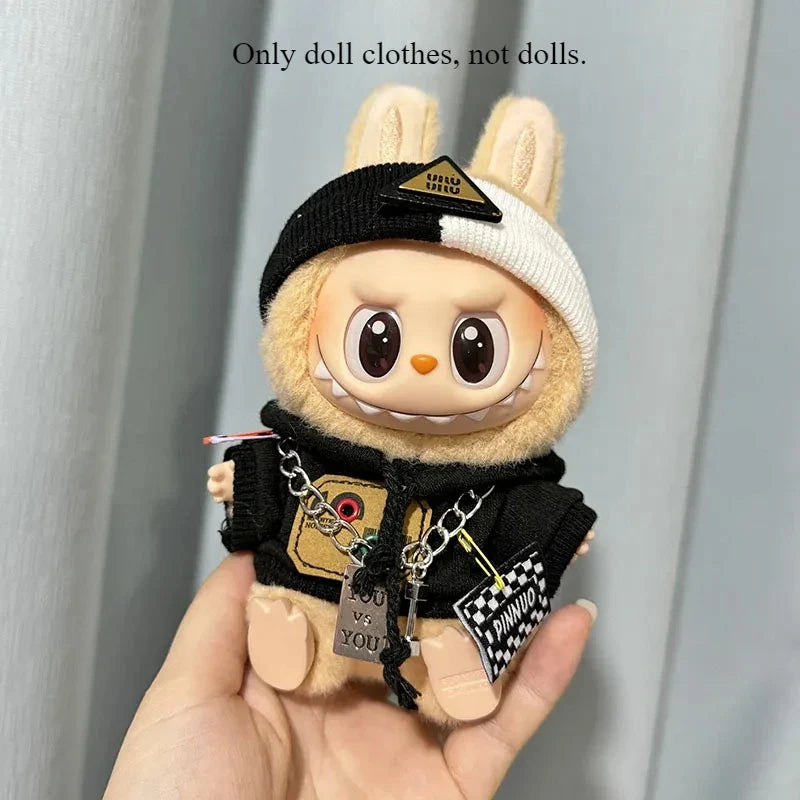 Labubu Doll Clothes Fashion Overalls Labubu doll V1 V2 Dolls Clothing Accessories 15/17cm Plush Doll Universal
