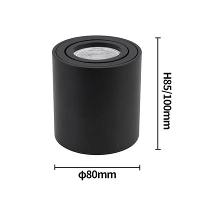 Spotlight GU10 Fitting Round LED Surface Mounted Ceiling Spot Light GU 10 Halogen Bulb Cylinder Down Lamp Fixture 220V