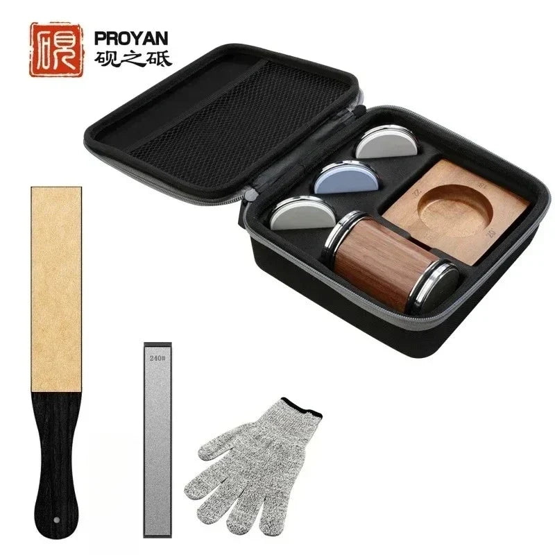 PROYAN - Rolling Knife Sharpener, Professional Sharpening Stones, Diamond, Ceramic and Wet Stones, DIY Sharpening System,