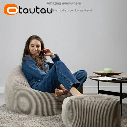 OTAUTAU Corduroy Bean Bag Cover DD025【No Filler Inside! You Need To Buy Filler By Yourself !】