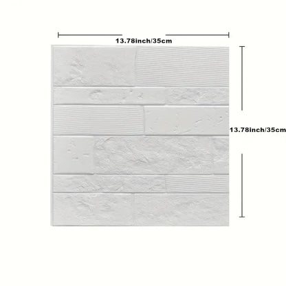 5-15pcs 35cm x 35cm 3D Self-adhesive Solid Color Wall Sticker Waterproof DIY Living room  Background Brick Pattern Home Decor ﻿