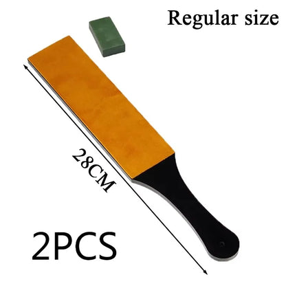 Double Side Leather Strop for Knife Sharpening Stropping Block Kit with Polishing Compound Knife Sharpening Double Side