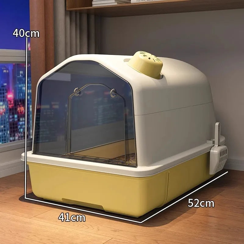 Extra Large Cat Litter Box Enclosed Clean Smell Control Anti Splash Easy Clean Cat Toilet Scratchers Litter Scoop Cat Toilet
