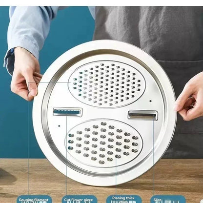3PCS/1Set Vegetable Slicer, Stainless Steel Slicer, Potato Slicer, Vegetable Washing Basin, Drain Basket, Multifunctional