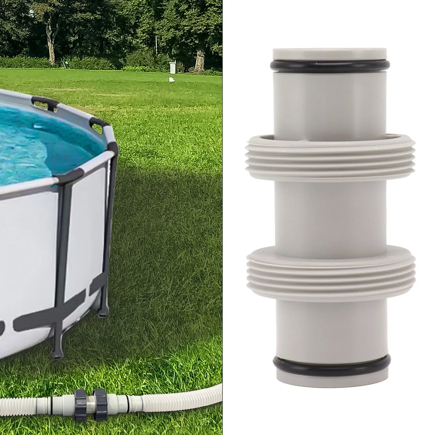 Pool Hose Connector 1.5in To 1.5in Pool Hose Adapter Replacement Elastic Rubber  Antileak Straight Joint for Salt System