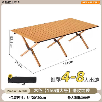 Portable Wooden Picnic Table Outdoor Folding Camping Table Lightweight Compact Camping Picnics Backyard Parties Beach Trips