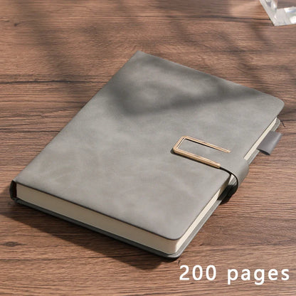 Vintage A5 leather notebook with personalized soft cover - perfect for business meetings and college life