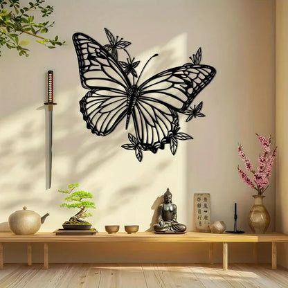 Butterfly Metal Wall Art Sculpture - Art Deco Style 1pc, Animal-Inspired Living Wall Decor,  Housewarming Gift