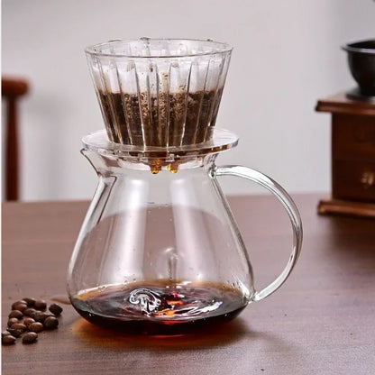 1-2Cups Coffee Dripper Crystal Eye Pour Over Coffee Filter Coffee Filter Cup Filter Papers Press Flat Bottom Increase Uniformity