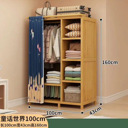 Simple wardrobe rental bedroom dustproof closet home economical multi-layer clothing storage rack