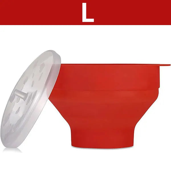 Silicone Microwave Popcorn Popper BPA Free Collapsible Popcorn Bowl Microwavable Pop Corn Maker with Lid Dishwasher Safe