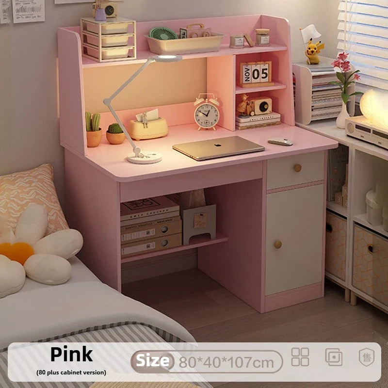 Desk, bookshelf, integrated computer desk, home bedroom, small table for students to learn to write